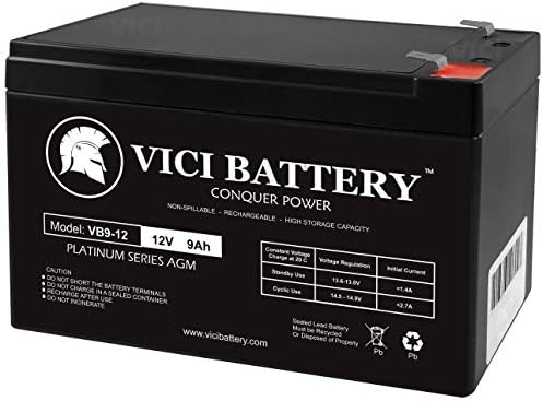 Vici Battery 12V 9AH Замена на батеријата за Vision CP1272, CP1290 Бренд производ