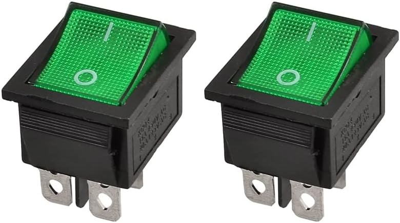 2x KCD4 DPST On-Off 4 Pin Terminals Rocker Boat Switch 15A/20A AC 250V/125V