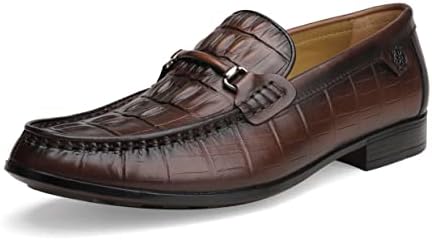Машка класична кожа Пени лекари, крокодил печати официјални чевли за фустани кои возат лежерни чевли лизгајќи се за мажи за мажи