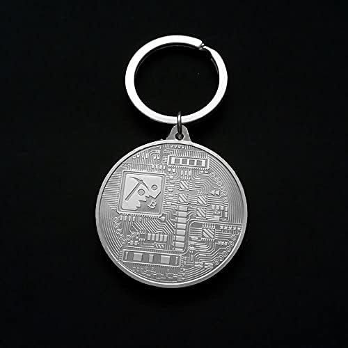 1 парчиња Комеморативна Монета Позлатена Сребрена Монета Биткоин Привезок За Клучеви Виртуелна Криптовалута 2021 Колекционерска Монета