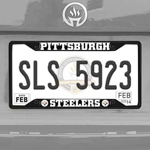 FanMats 31371 Pittsburgh Steelers Метална регистарска табличка рамка црна завршница