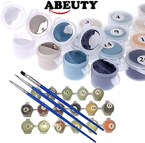 Abeuty DIY боја по броеви за возрасни почетник - Ван Гог -Оиз куќа 16x20 инчи број на сликање против стрес играчки
