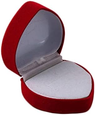 Канти За Складирање Црвена Кадифена Кутија За Накит Во Облик На Срце Кутија За Прстени Кутии За Прикажување Обетки Држач Кутии