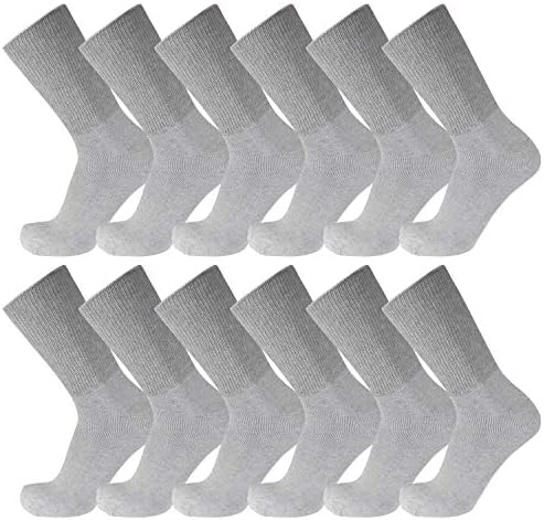 Голема И Висока Дијабетична Невропатија Памучни Екипажни Чорапи Со Прстен, Машки Атлетски Чорапи Со Кралска Големина-6 пара