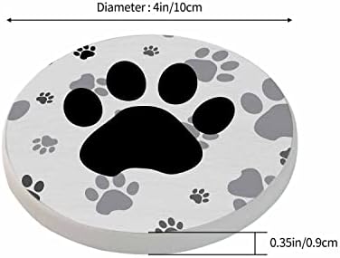 Пзнен црна и сива шепа за пијалоци за пијалоци индивидуална силуета цртан филм животинско куче мачка шепа печати симпатична кутре маче нозе