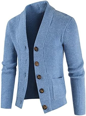 Џемпери за мажи мода, моден скут лесен кардиган палто со долг ракав тенок плетен џемпер