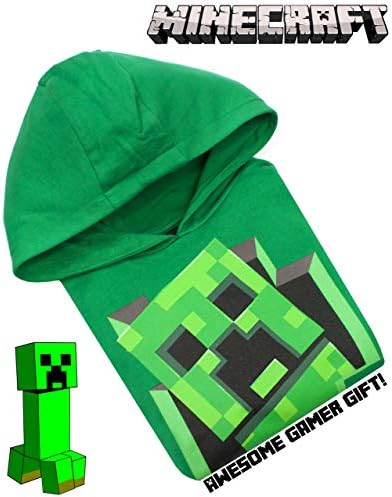 Minecraft Creeper Внатре Момчиња Зелена Качулка Гејмер Деца Качулка Џемпер