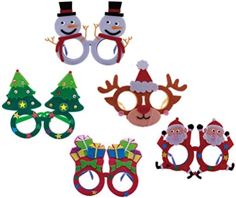 Happyyami 5 парчиња Божиќни Очила За Сонце Неткаени Ткаенини Очила Смешни Diy Божиќна Забава Фаворизира Подароци
