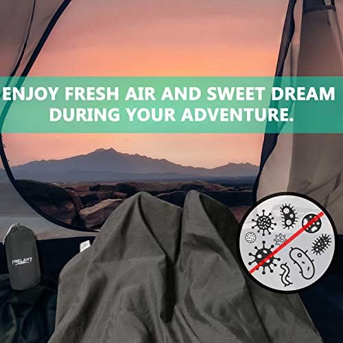Frelaxy Tog за спиење лагер, XL Travel Sheet & Camping Sheet за ранци, хотел, хостели и патувања, удобно и лесна нега, патент со