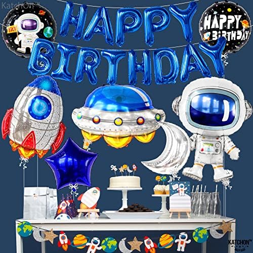 Големи, Среќен Роденден Простор Балони-Пакет од 22 | Галакси Балони За Простор Тематските Партија Материјали | Астронаут Балон За Простор