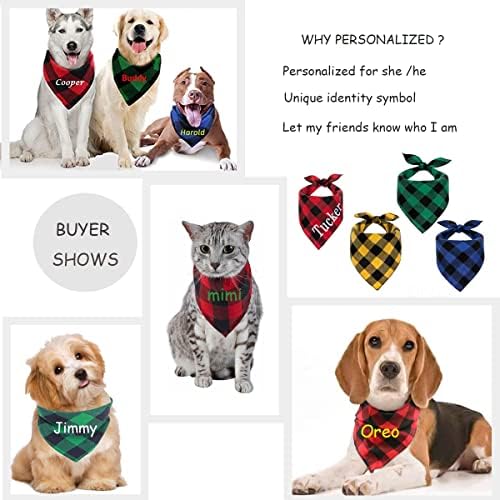 Персонализирано кучиња бандана извезено име обичај за драмки за кучиња за кучиња триаголник Бибс Керчиф миленичиња додатоци за