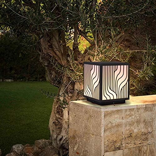Liruxun Outdoor Column Gear Larm, надворешна водоотпорна ламба, едноставна ламба за двор, градинарски пејзаж за тревник за тревник