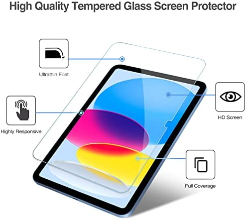 Procase 2 пакет за заштита на екранот со шок -отпорен капак за iPad 10 -та генерација 10,9 инчи 2022