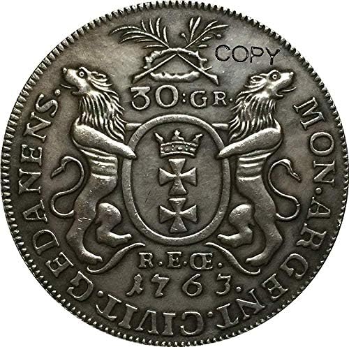 Challenge Coin 1763 Полска монети копија 33мм копирање украси колекција на подароци колекција на монети