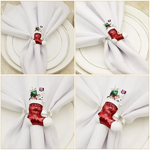 Хемотон 2 парчиња порибување на кружни метали за нови токи на ткива таблети чорапи дневно вечера Божиќни прстени декоративни