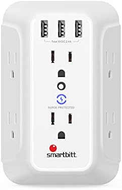 Слика Смартбит заштитени ленти за електрична енергија - 6 продажни места, 2 USB -A Ports & 1 USB -C порта, бел - кабел за продолжување