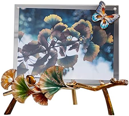 ZBCGWRI ENAMEL Слика Рамка за сликање со витраж со легура за заграда цвет и пеперутка емајл скулптура дома декор канцеларија табела за табела