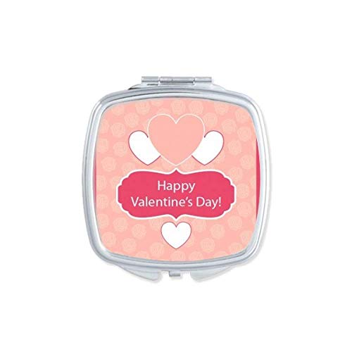 Розова И Бела Денот На Вљубените Огледало Пренослив Компактен Џеб Шминка Двострано Стакло