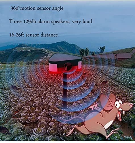 Соларни Сензор За Движење Аларм со 3PC [129db] сирена &засилувач; LED Трепка светлина &засилувач; 360° Детектор На Движење, [IP65] Отворено Супер