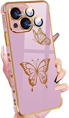 Петицијан За Iphone 14 Плус Случај, Слатки Жени Девојки Златни Пеперутки Дизајнирани За Iphone 14 Плус Телефонски Футроли, Женски Позлатен