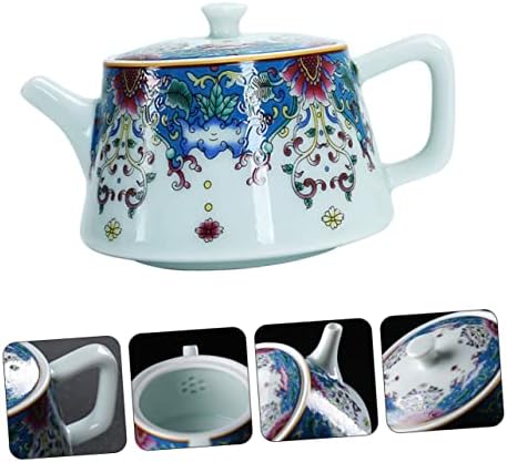 Homoyoyo Enamel чајник од не'рѓосувачки челик чајник керамички сад за кафе, држено тенџере метално чајник за чај сад, роман