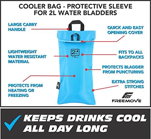 Заштитна ладилна торба за 2L или 3L хидратација на мочниот меур на мочниот меур> ја одржува водата ладна и ги штити мочниот меур> термички