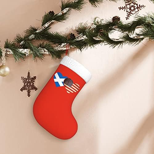 Cutedwarf Scotland Flag и американско знаме Божиќно порибување Божиќно декорација Класичен 18 инчи камин виси чорап