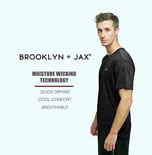 Бруклин + Јакс машка машка влага со активен екипаж маица на вратот на екипажот