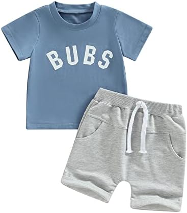 Детето бебе момче меурчиња летни облеки со кратки ракави маица и цврсти шорцеви облека симпатична облека за новороденчиња