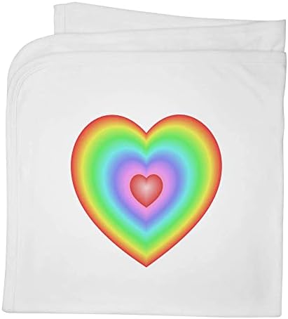 Азиеда „разнобојно срце“ памучно бебе ќебе/шал