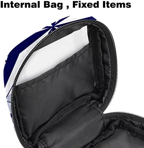 Санитарна торба за складирање на салфетки, торба за период, торба со тампон, торба за шминка, шема на ленти со сива брада