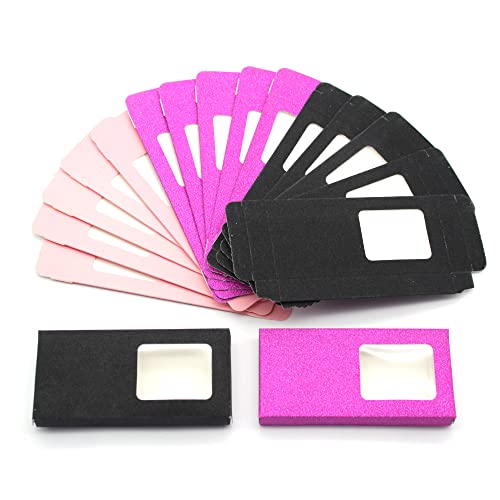 Пеперутка мермер стил кутии за камшик за пакување празно црно розово боја во форма на срцева форма, x02boxes, 50 парчиња
