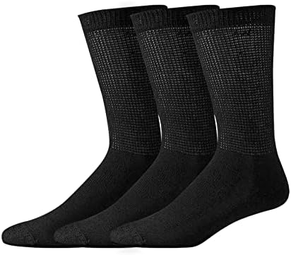 Верако дијабетична екипа со памучни чорапи доживуваат удобност и поддршка што не се врзувачки, широк врв за мажи и жени
