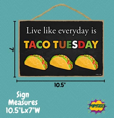 Popfizzy Taco Sign, Taco подароци за loversубителите на тако, знак за Вуд Тако во вторникот, смешни подароци за тако, подароци со теми