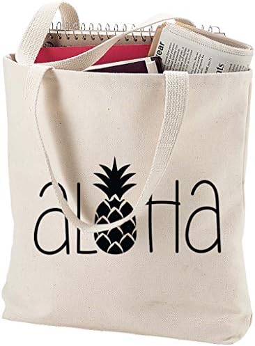 Задебелени торбички торби алоха ананас хавајски хаваи здраво здраво поздрави природно платно торба за тота смешен подарок
