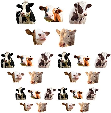 Супердант 25 парчиња смешни кравји декорации налепници за крави прозорци кораат и лепат винил wallид декларации симпатични животински wallидови
