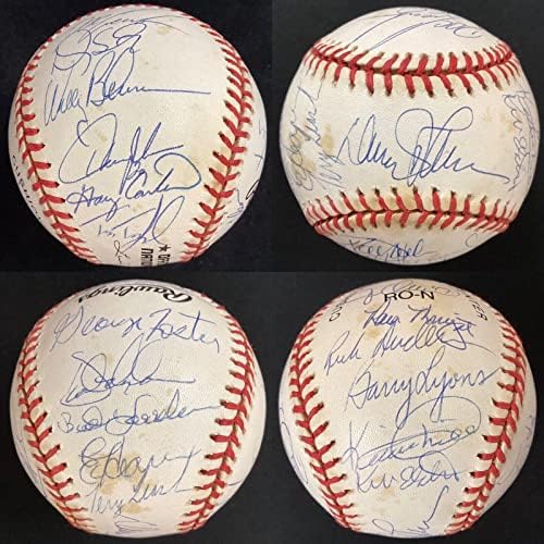 1986 Teamујорк Метс тимот потпиша бејзбол ЛСЦ Гери Картер Реј Најт +24 Автоматски WSC JSA - Автограмски бејзбол