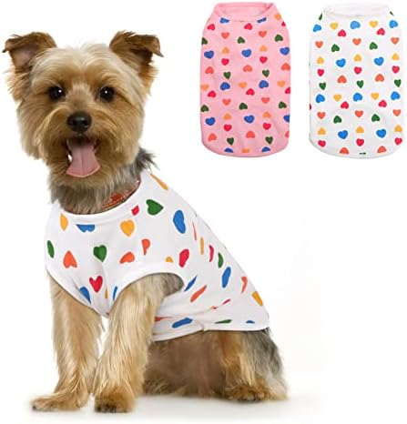 Претпочитаат 2 парчиња кучиња маица куче мачка срце срце печатење кученце кученце маче миленичиња облека летни маици за дишење погодни за