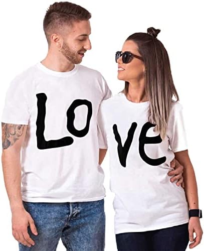 Денот на вinesубените, Топ - Мажи смешна маица двојки врвови редовни вклопуваат обични графички маички loveубовни кошули модна блуза
