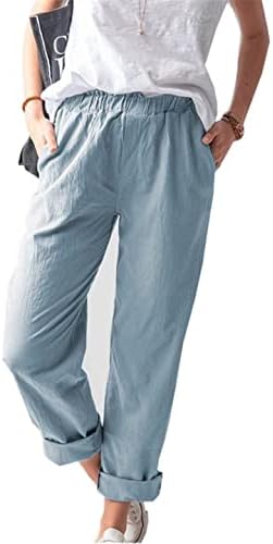 Кообетон летен летен памучен памучен памучен памук со високи половини палазо панталони