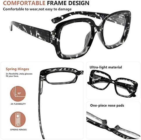 Очила 4-Спакувајте Новиш Очила за Читање За Жени Читатели +0,50