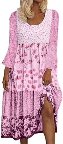 Жешка Розова Фустан, Мода Плус Големина Партија Вечерни Фустани Дами Лето Долги Ракави Средна Тежина Топол Коктел