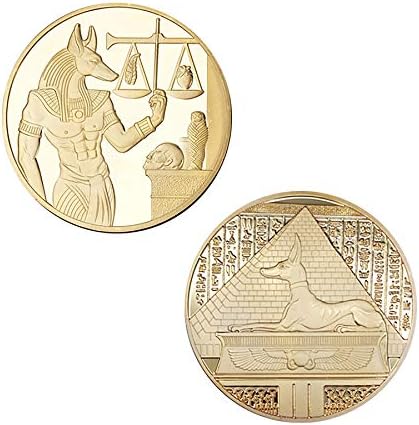 Златен позлатен заштитник на смртта во Египет Анубис Предизвик монета Египетски бог на смртта на смртта