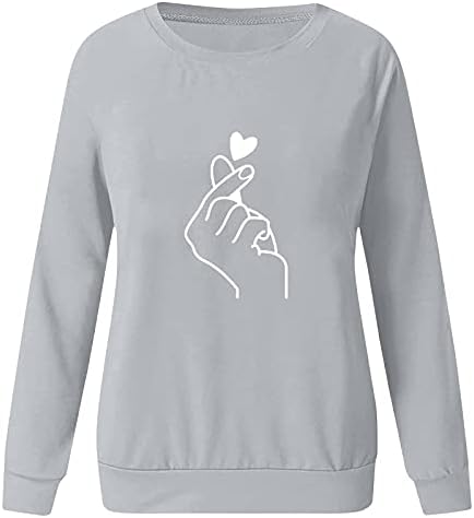 Уфоко модерна маичка за џемпери женски пријатни џемпери со долг ракав пролет удобно полиестерско тунично училиште О-вратот
