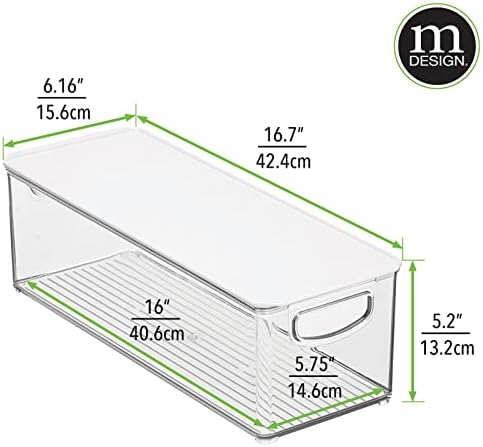 Mdesign Тенок Пластичен Контејнер За Кутии За Складирање, Капак/Вградени Рачки, Организација За Шминка, Алатки За Стилизирање На