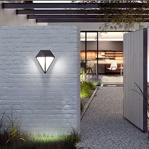 Uaste 12W LED светла на отворено креативно дијамантски дизајн алуминиум водоотпорни wallидни ламби модерно вила градина светло, 3000k/4000k/6000k