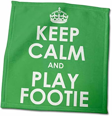 3dRose EvaDane-Смешни Цитати-Бидете смирени и играјте footie, Зелени И Бели-Крпи