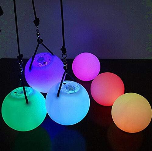 Life-Q 4 пара мулти-обоени LED POI фрлени топки за ниво на танцување на стомакот Реквизити за танцување реквизити Детска играчка детска подарок