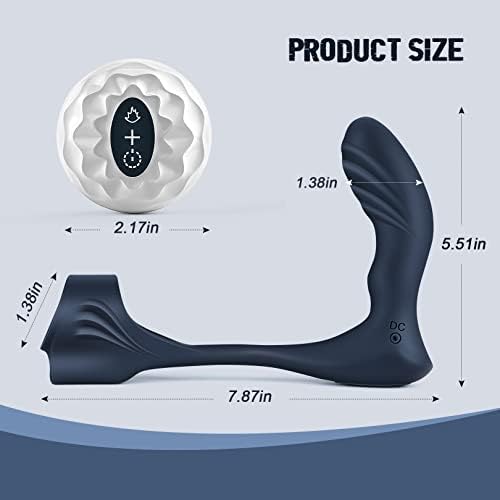 Вибрирачки анален приклучок со прстен на пенисот, стимулатор за масиво на масивни вибратори на простата Вимозо, играчки за мажи, 7 режими на