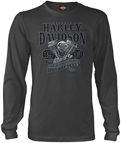 Воена Харли-Дејвидсон-Машка графичка маица со долги ракави-Турнеја во странство | Голем V-близнак